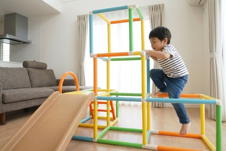 運動能力が育つジャングルジム付きの魅力