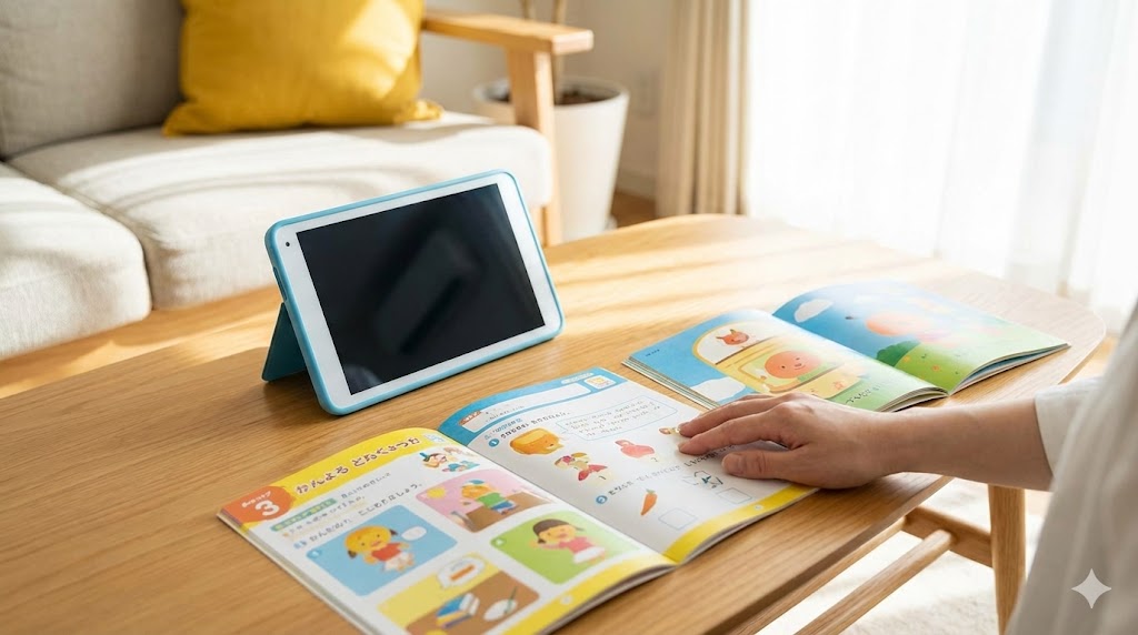 こどもちゃれんじのタブレットと年少向け紙教材の賢い選び方