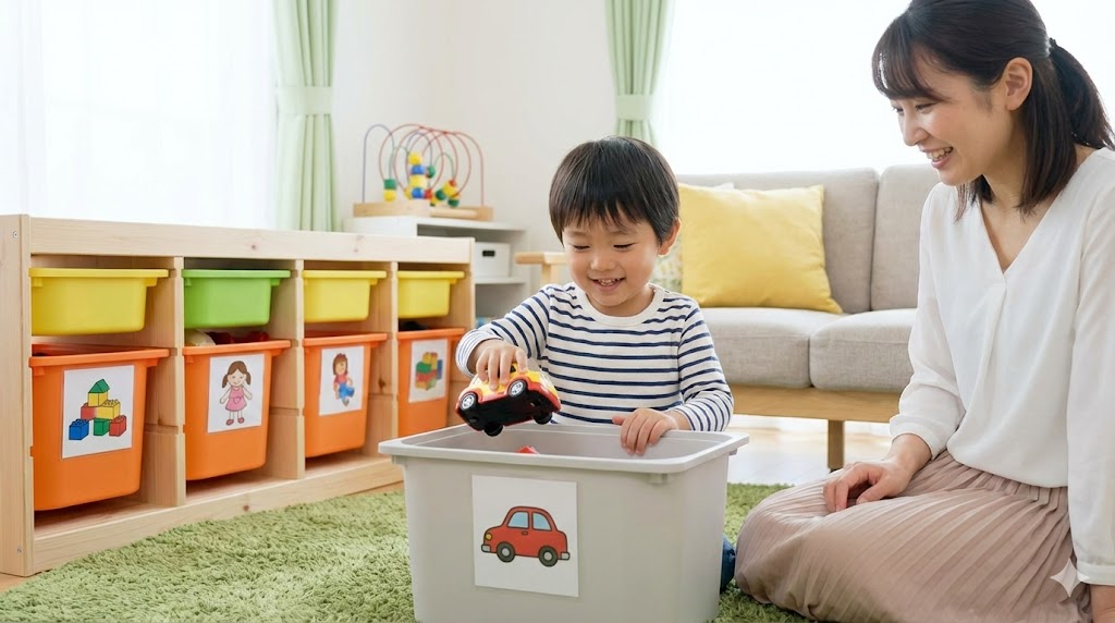 子供が整理しやすいおもちゃ倉庫のルール