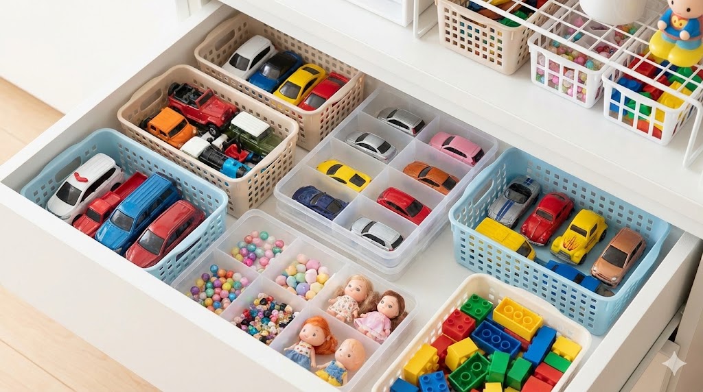 100均グッズで作るおもちゃ倉庫の収納術
