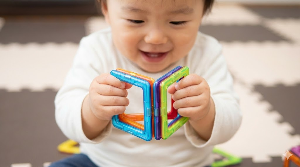 磁石が反発しないので1歳から遊びやすい