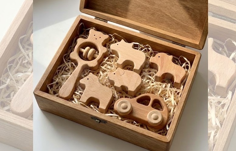 プレゼントに最適な上質な木製玩具のセット