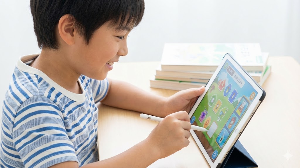 教材レベルの変更やタブレットの活用