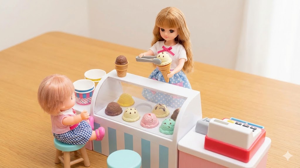 リカちゃんのサーティワンセットでごっこ遊び