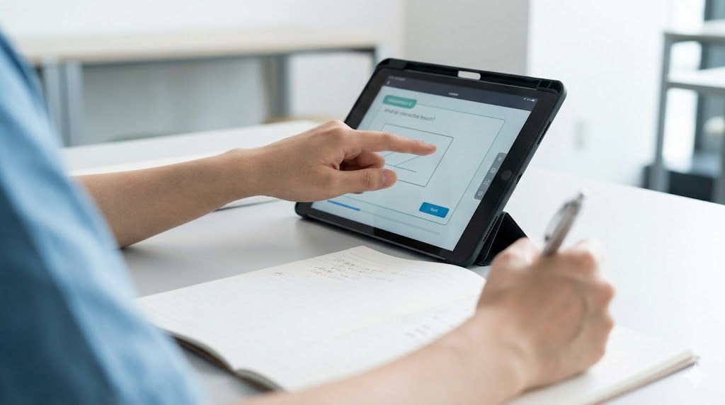 タブレット学習と紙テキストの活用スタイル