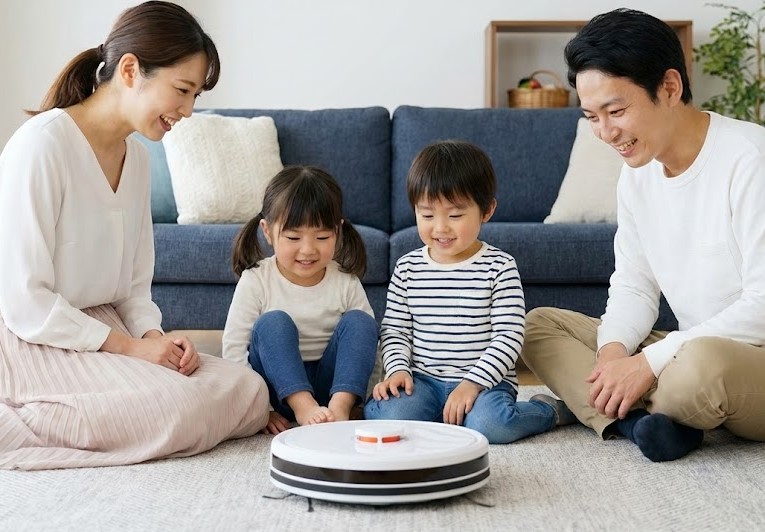 お気に入りのルンバに似たおもちゃ掃除機で見つける新しい遊び