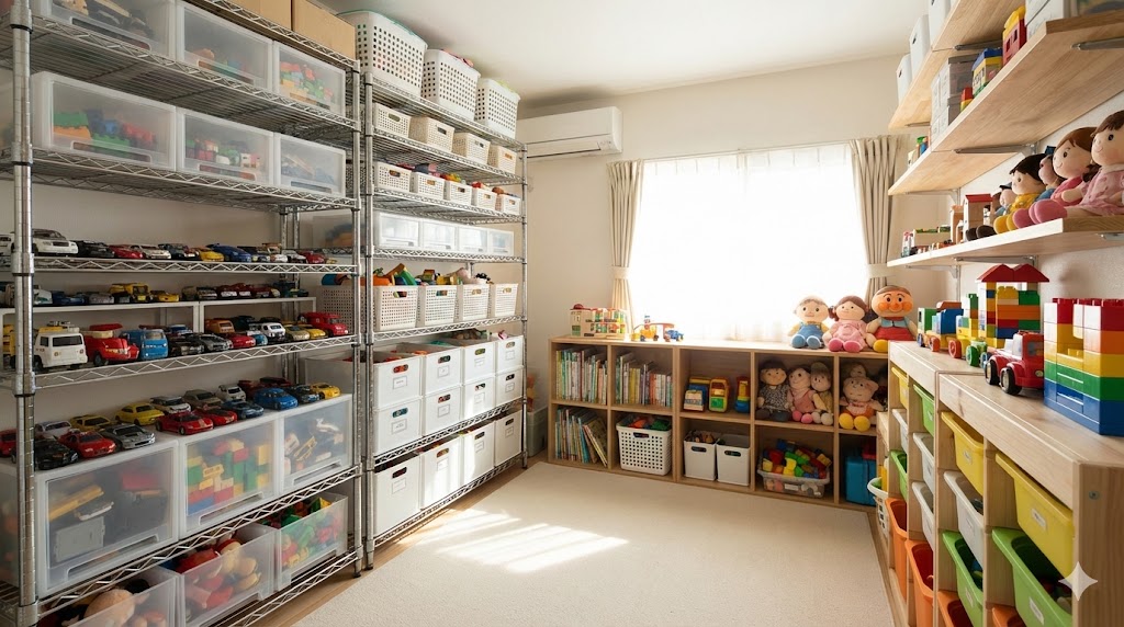 自宅でおもちゃ倉庫を実現する収納アイデア