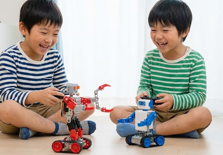 男の子が熱中する対戦ゲームや動く工作