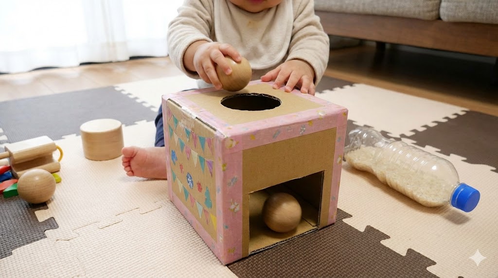 8ヶ月の遊びで輝くモンテッソーリ流の手作り教具