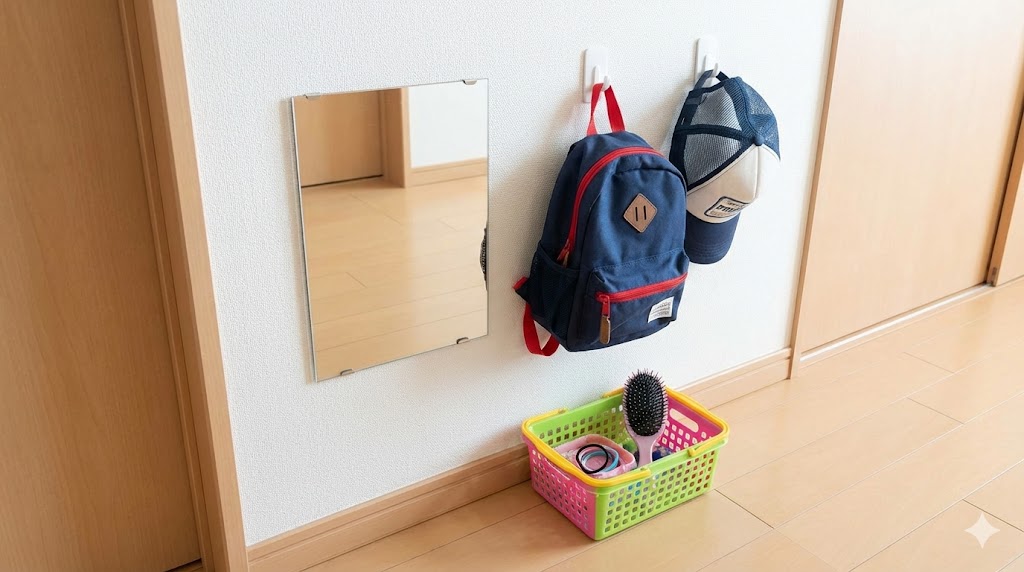 100均アイテムを活用した身支度コーナーの作り方